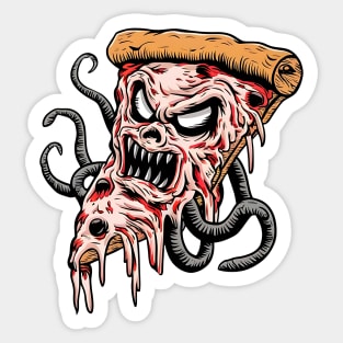 Horror Pizza Slice Monster Sticker